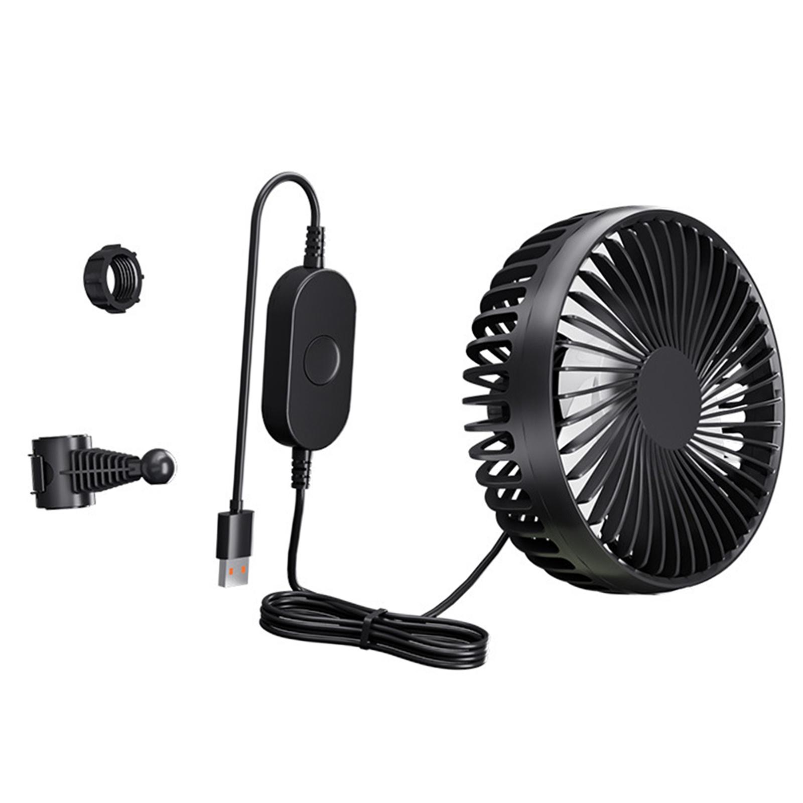 Bothyi - Ventilador Usb Portátil Para Reposacabezas De Coche, Asiento Trasero, 12 V/24 V, Para Camión, Casa, Furgoneta, Color Negro