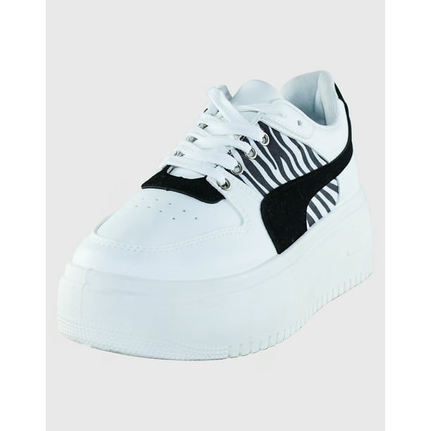 Zapatilla front Zebra Blanco Danicolle
