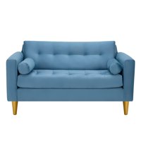 Bodevir - Sofa Retro 2C Felpa 01 Azul Petroleo