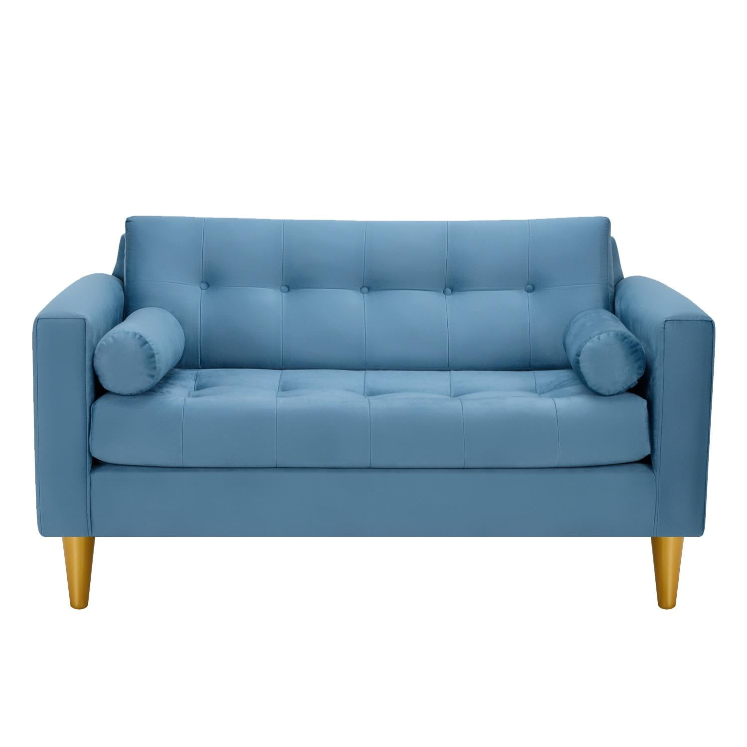 Bodevir - Sofa Retro 2c Felpa 01 Azul Petroleo