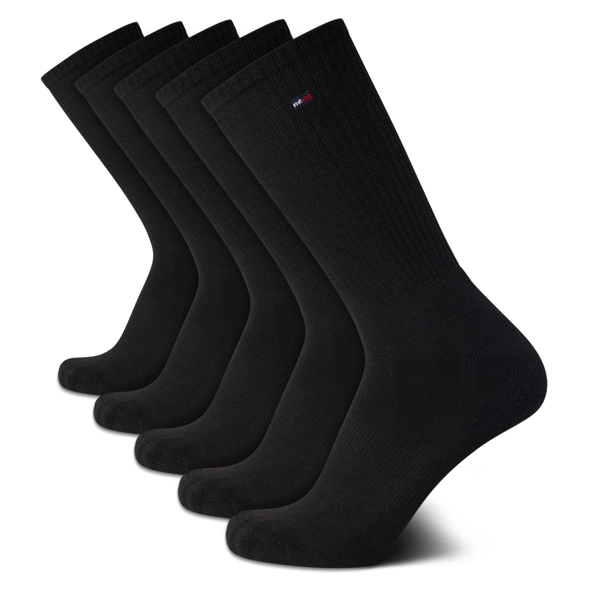 Calcetines Deportivos Tommy Hilfiger Cushioned Crew Para Hombre, Paquete De 5