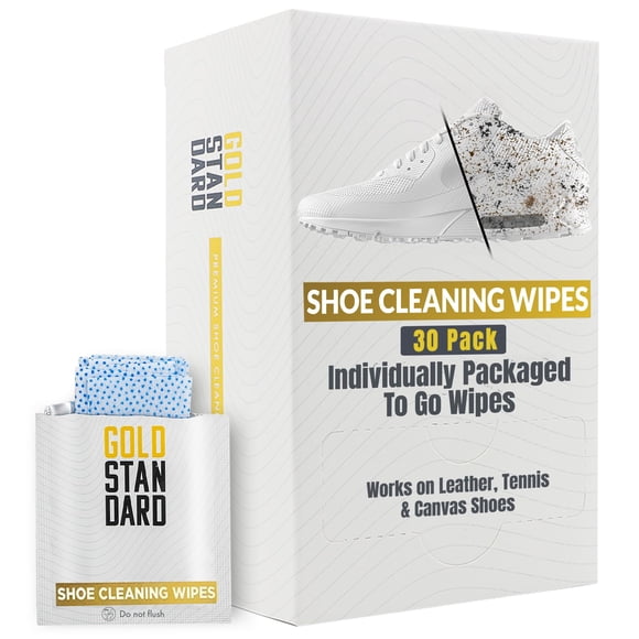 Toallitas para Limpieza de Zapatos Gold Standard Paquete de 30 con Textura Dual