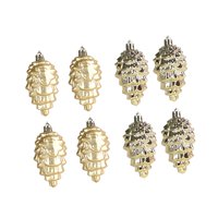 Bothyi - 8 Piezas Decoraciones Colgantes De Cono De Pino De Navidad Para Corona Etiqueta De Regalo Al Aire Libre Dorado A