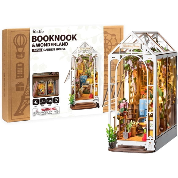 Kit DIY Book Nook Rolife Garden House LED de 176 piezas