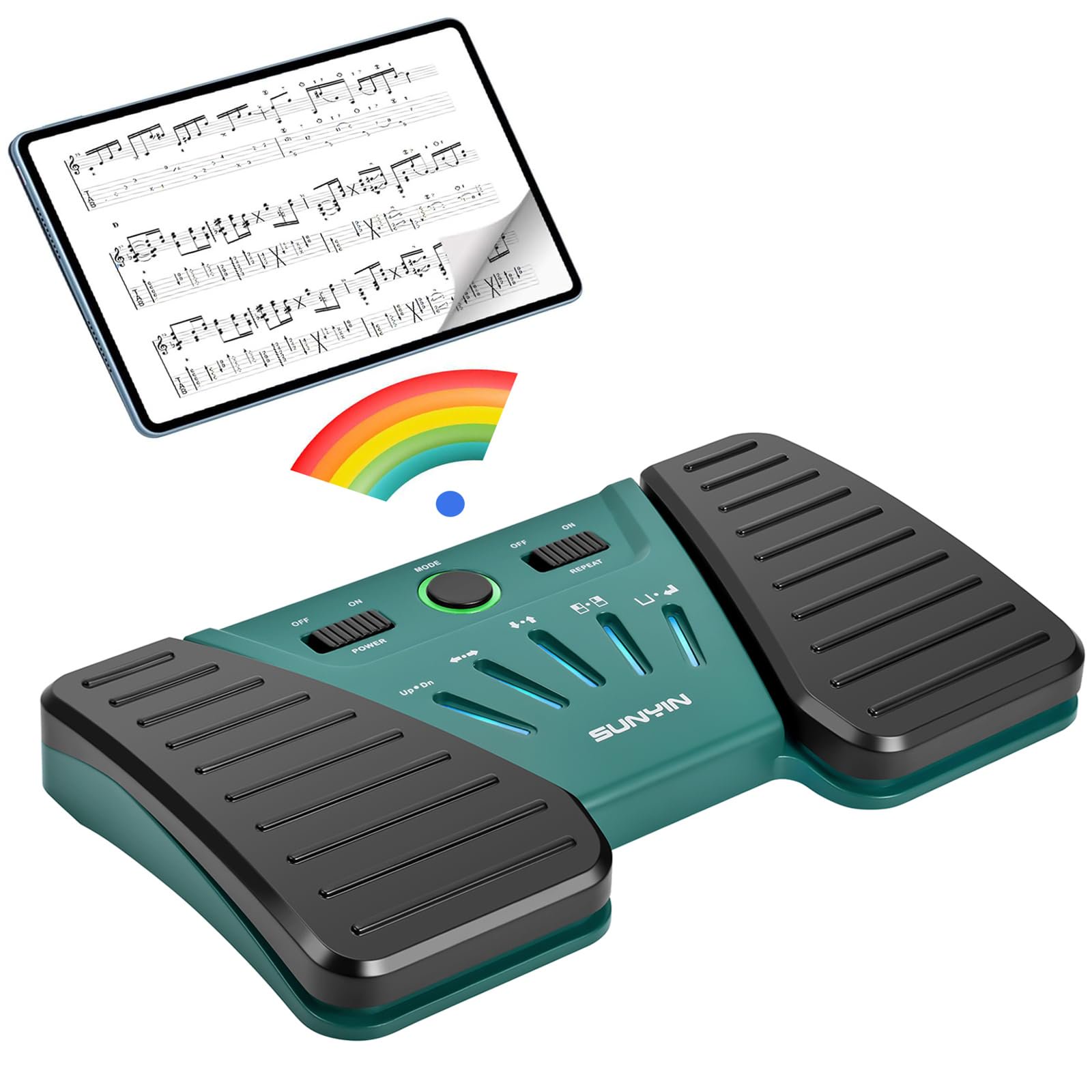 Pedal Page Turner Inalámbrico Sunyin, Recargable Con Bluetooth