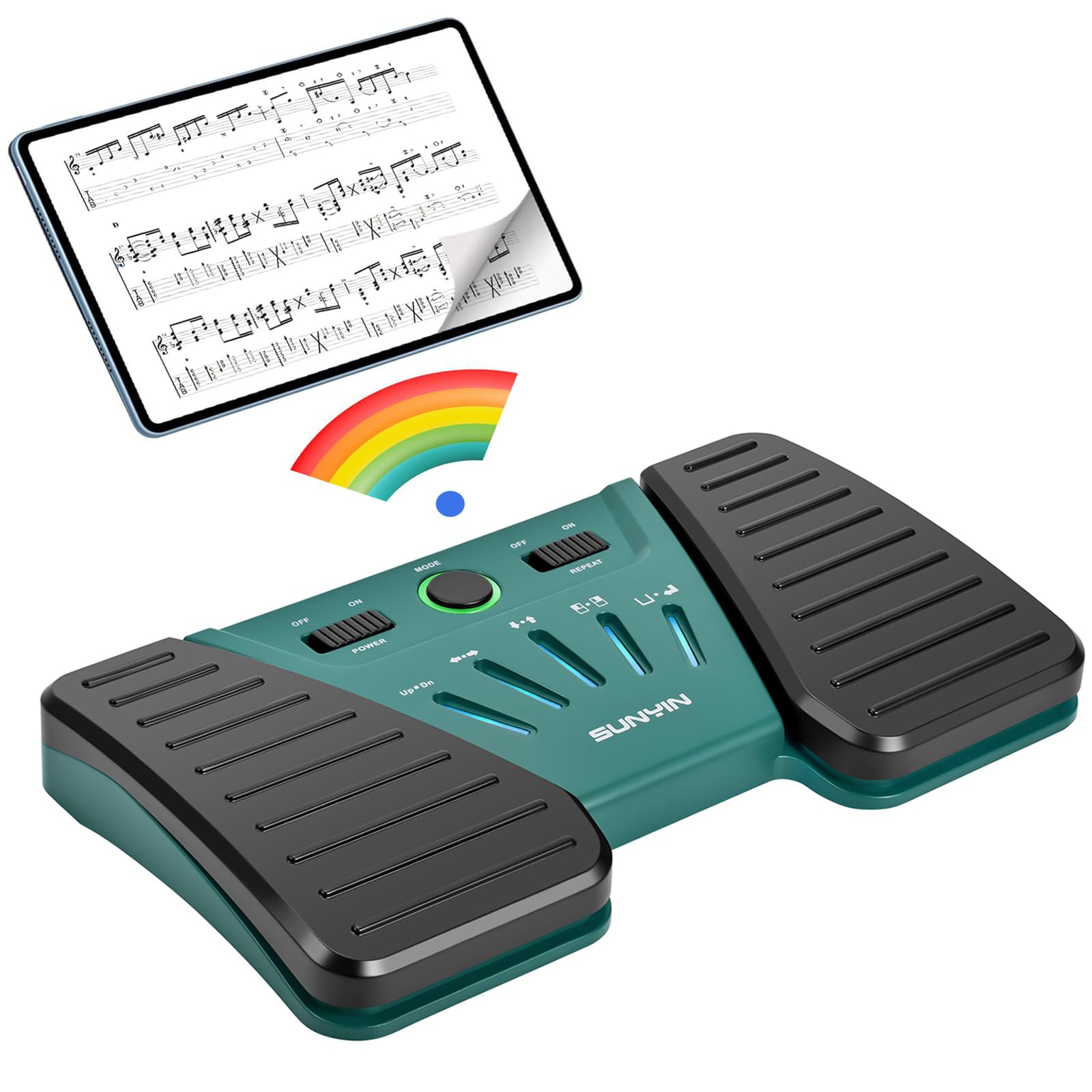 Pedal Page Turner Inalámbrico Sunyin Bluetooth Recargable