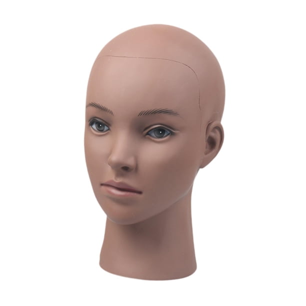 Cabeza de maniquí, cabezal de muñeca de manikin calvo, jefe de entrenamiento de cosmetología para la fabricación de pelucas, sólido, visualización de