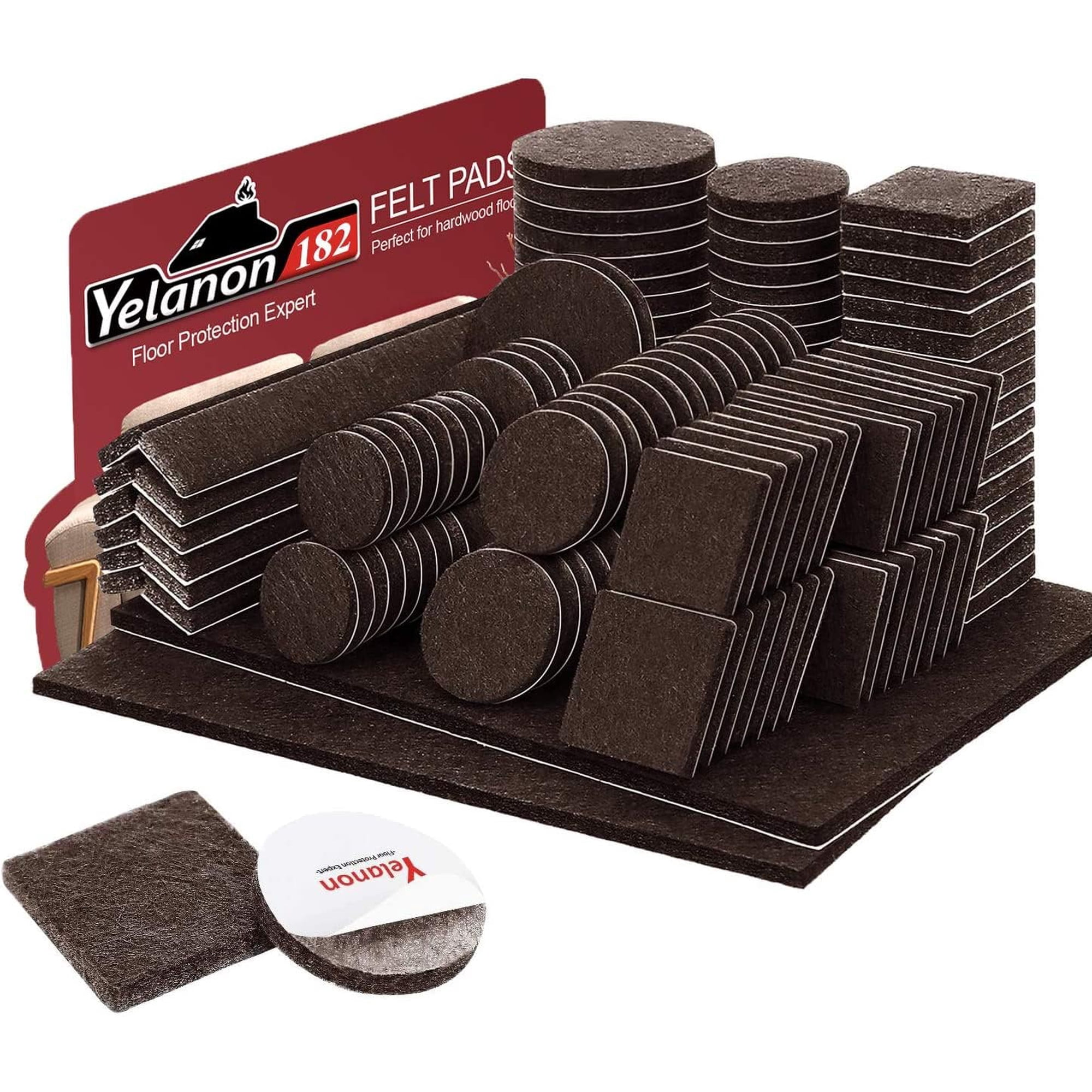 Protectores De Fieltro Yelanon Para Muebles, 182 Piezas Para Patas De Sillas, Pisos De Madera