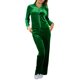 thumbnail image 1 of Jess por Meiko Conjuntos de Ropa para Mujer Chaqueta con Cremallera de Manga Larga con Pantalones Conjunto de Chándal de Terciopelo de 2 Piezas XS Verde Bosque, 1 of 6