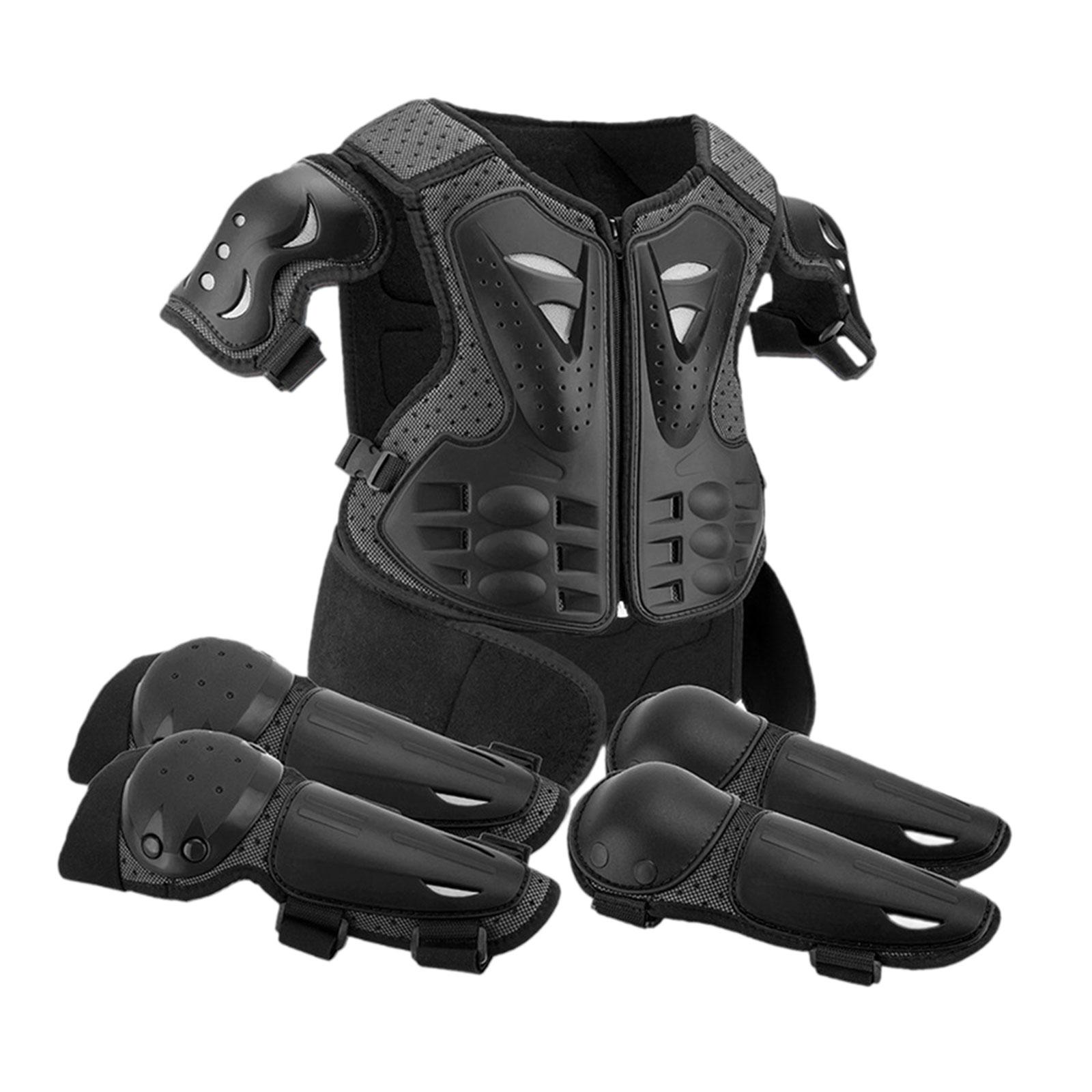 Ioensy - Generic Dirt Bike Gear - Traje De Armadura De Motocicleta Para Niños Para Montar En Monopatín, Color Negro