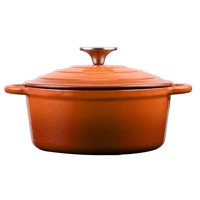 Briva Iron - Olla Hierro Fundido Redonda Naranja 24X12 Cm