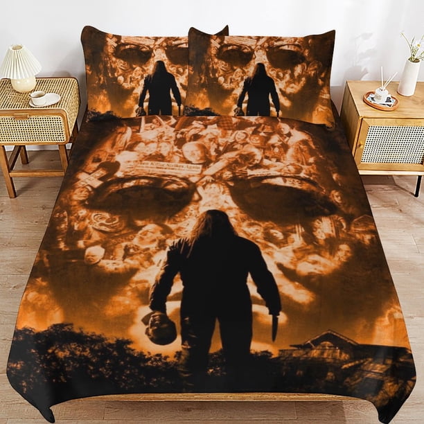 Michael Myers Halloween Duvet Cover Set 3 Piece Bedding Set Double Sided Printing Decorative Comforter Cover Set