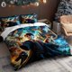 thumbnail image 1 of Wizard and Dragon Legendary Adventure from Magic Academy Print Innovative Cartoon Duvet Cover for Single/Double Bed 1 Duvet Cover + 1/2 Pillowcases Soft Light B, 1 of 1