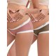 thumbnail image 1 of INSPIRE CHIC Bragas de Maternidad de Cintura Baja en Forma de V de Hielo de Seda Acanalada para Mujeres Color Patchwork Panties de Embarazo 2 Paquetes XXL 1 Marrón Claro 1 Marrón, 1 of 4