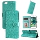 thumbnail image 1 of Funda tipo cartera FOXDOCK para iPhone 6 Plus , diseño girasol en relieve, cuero PU, cierre magnético, soporte y tarjetero, 1 of 5