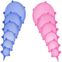 Juego De Tapas Elásticas De Silicona Jyyhsf, 12 Unidades, 6 Tamaños, Almacenamiento De Alimentos