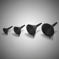 Metalfer - Juego De Embudo De 4 Piezas Negro