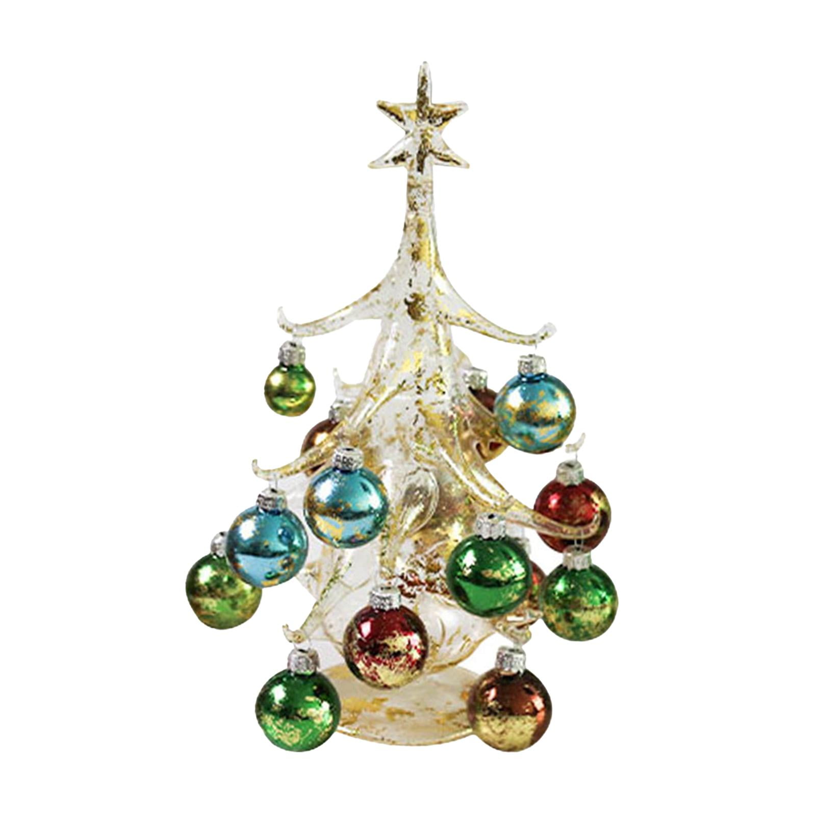 Bothyi - Figuras En Miniatura De Adorno De Árbol De Navidad De Vidrio Para Escritorio De Fiesta Interior