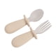thumbnail image 1 of 2-Piece Baby Spoon & Fork Set - Solid Color Stainless Steel & Silicone Tableware for Infant Food Feeding, 1 of 5