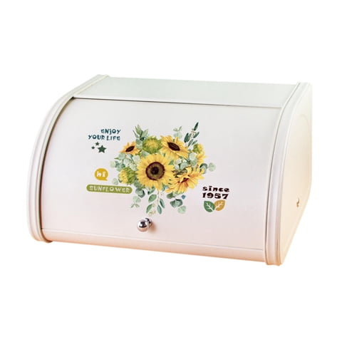 Magideal - Caja De Pan Enrollable Para Granja, Organización De Gran Capacidad, Caja De Pan De Hierro, Soporte Para Papelera Para Panadería, Despensa, Galletas De Ninguno