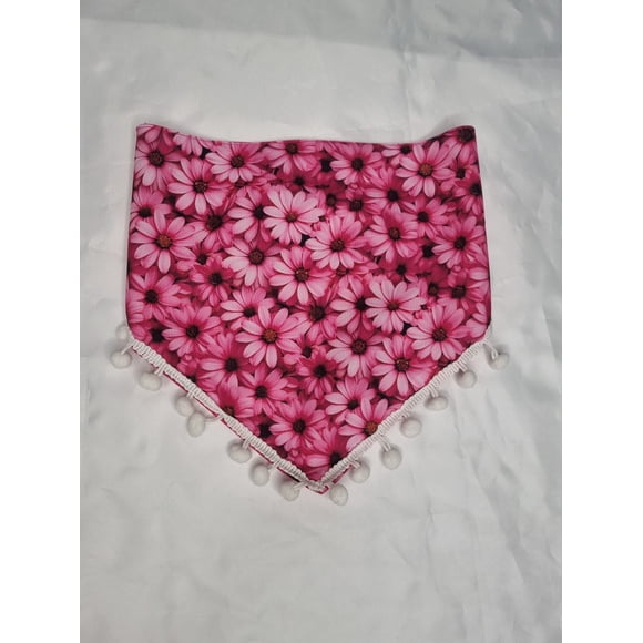 Bandana mascota flores fucsia talla XXS