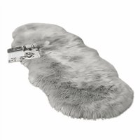 Genérico - Alfombra Peluda Bajada Cama 180X60Cm Gris Claro