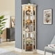 thumbnail image 2 of Lighted Corner Curio Cabinet - Display Case for Living Room, Antique Collectibles, Wine & Bar Glass Storage - Elegant Corner Design with Lights Included- White, 2 of 3
