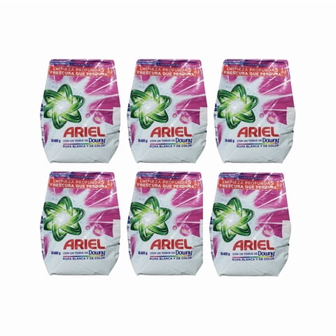 Pack 6 Unidades Detergentes En Polvo Ariel Downy 400Gr