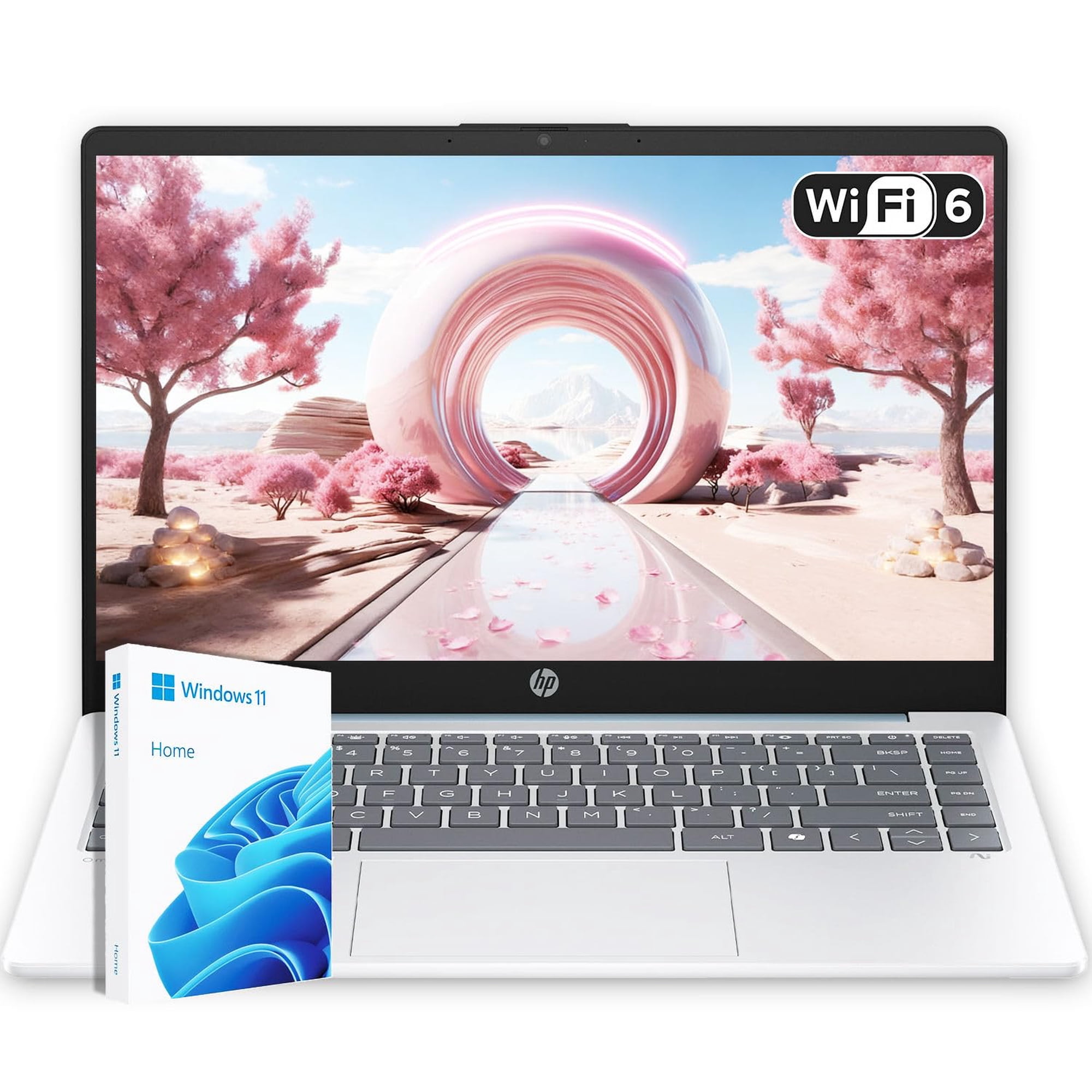 Ordenador Portátil Hp 14 Moonlight Blue, 4 Gb De Ram Ddr5, 1,1 Tb De Almacenamiento, Win11