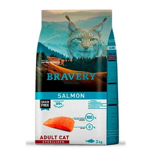 Bravery - Alimento Super Premium Para Gatos Esterilizados Sabor Salmón 7 Kg