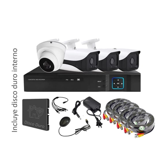 Kit 4 Cámaras Seguridad Mixto HD con Disco Duro M40LDD