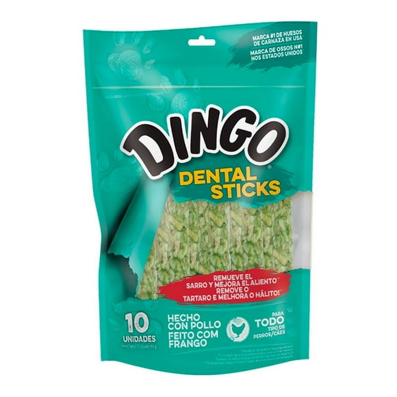 PALITOS DE CARNAZA DENTA 90GR 10UN DINGO
