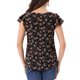 thumbnail image 3 of INSPIRE CHIC Blusa Floral de Mujer para el Día de San Valentín, Cuello Cuadrado Casual de Verano, Camisa de Chifón con Volantes y Manga Corta S Rosa Rosa Negro, 3 of 6