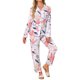 thumbnail image 2 of Conjunto de Pijamas para Mujeres INSPIRE CHIC de Manga Larga 2 Piezas Ropa de Dormir con Botones y Patrón Floral con Bolsillos M Hoja Ancha, 2 of 6