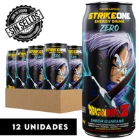 Strikeone - Bebida Energética 12 Unidades (473 Ml C/U ) - Dragon Ball Z - Trunks - Guaraná Zero.