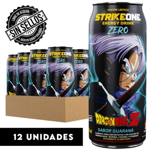 Strikeone - Bebida Energética 12 Unidades (473 Ml C/U ) - Dragon Ball Z - Trunks - Guaraná Zero.