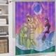 thumbnail image 5 of ¡Despierta, Carlo!-theme 4-Piece Shower Curtain Set with Rugs, Waterproof Bathroom Decor Set Includes Bath Mat, U-Shaped Rug, Toilet Lid Cover and Curtain with Hooks, 5 of 6