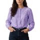 thumbnail image 1 of INSPIRE CHIC Blusa de Mujer Cuello Redondo Abotonada Mangas de Linterna Transparente Bordada Ligera Elegante Camisa de Encaje de Malla Grande Púrpura, 1 of 6