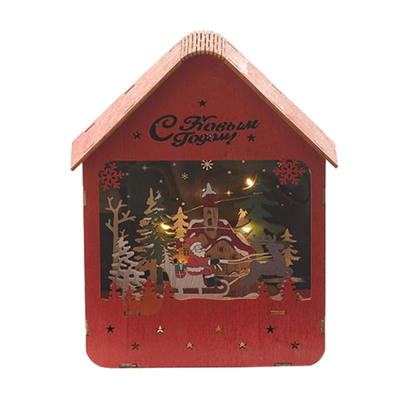 Casa De Nieve De Navidad Regalo De Navidad Para Niños Cabaña De Troncos Brillante Para Fiesta Casa De Vacaciones S Rojo
