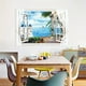 thumbnail image 3 of 1pc, 3D Beach Fake Window Wall Stickers Tropical Island With Palm Trees Wall Mural Window View Wall Decor For Home Decor, 3 of 3