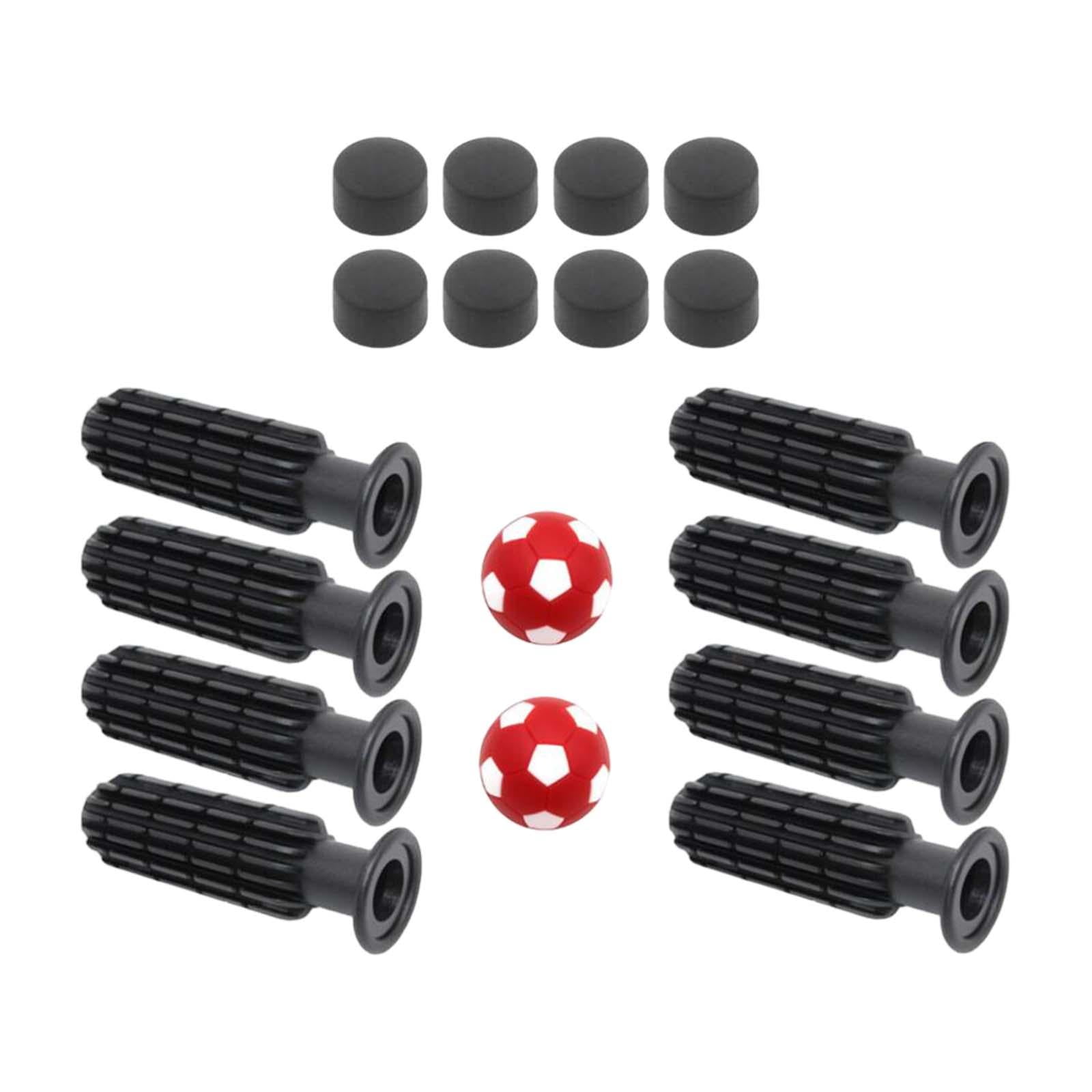 Magideal - 8pcs Mesa De Reemplazo De Fútbol Manipular Empuñaduras De Futbolín, Con 2 Pequeños Pelotas De Fútbol, Reemplazar Piezas, Accesorios De Balones De Fútbol De Color Rojo Brillante