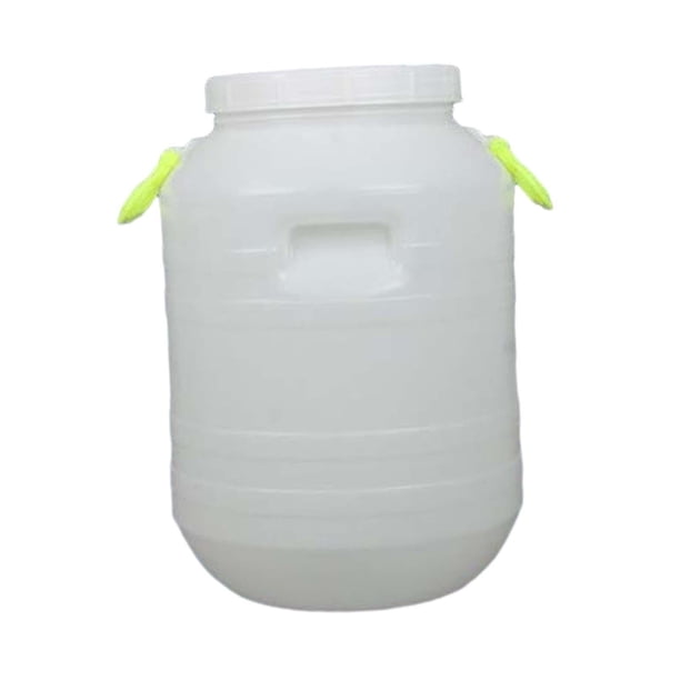 Cubo De Plástico Con Tapa, Contenedor Portátil Resistente Para Harina, Detergente Para Ropa, Arroz, 25 L, Redondo, Apertura En Forma De S