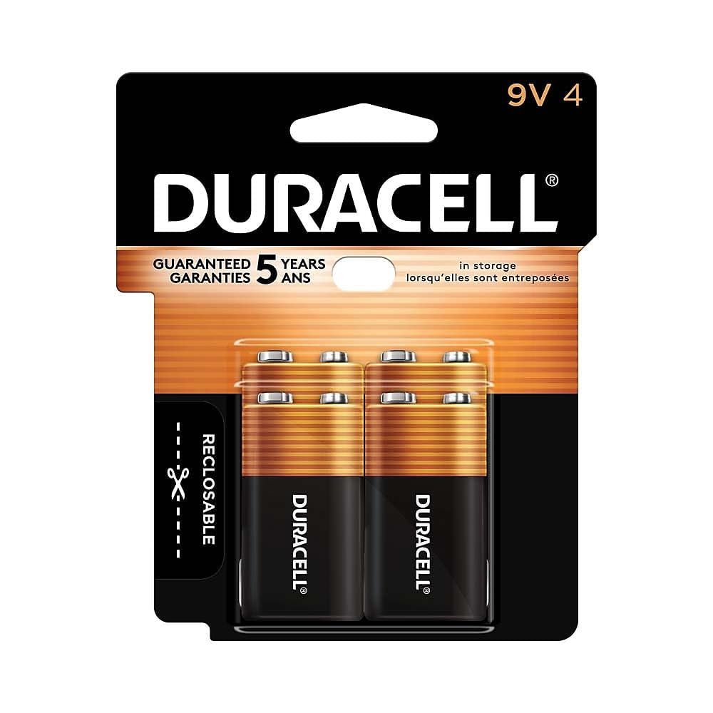 Batería Alcalina Duracell Coppertop De 9 V, Paquete De 4 Unidades, Mn16rt4z