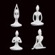 thumbnail image 2 of 4 Piezas Cerámica Yoga Figura Ornamento Estatua Escultura Zen Jardín Escritorio Decoración, 2 of 4