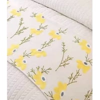 Genérico - Piecera Bordada Para Cama Sin Fundas De Cojín Diseño 7 Color Crema