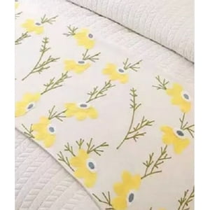 Genérico - Piecera Bordada Para Cama Sin Fundas De Cojín Diseño 7 Color Crema