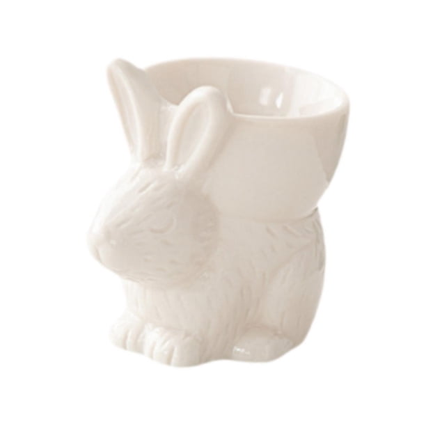 Copa de Huevo Bunny Huevo Almuerzo Almuerzo Decoración Del Hogar Arnés de Comedor de La Cocina para El Titular de La Exposición de Huevos Duros Cocina blanco