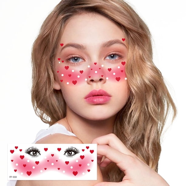 Waterproof Tattoo Stickers Cute Sweet And Spicy Girl Face Stickers Party Makeup Festival Dance Tattoo Stickers Halloween Makeup