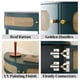 thumbnail image 3 of Unique Half Moon Design End Table with Sliding Rattan Door,Elegant Semi-circle Entryway Console Table with 2 Rattan Storage Cabinet and Bottom Shelf for Living room, Bedroom, Study, Hallway(Green), 3 of 3
