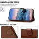 thumbnail image 2 of Funda Cartera para iPhone 16 Plus Tarjetero Soporte Magnético y Correa Marrón, 2 of 5